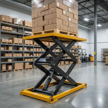 Presto Lifts hydraulic scissor lift table in an industrial facility