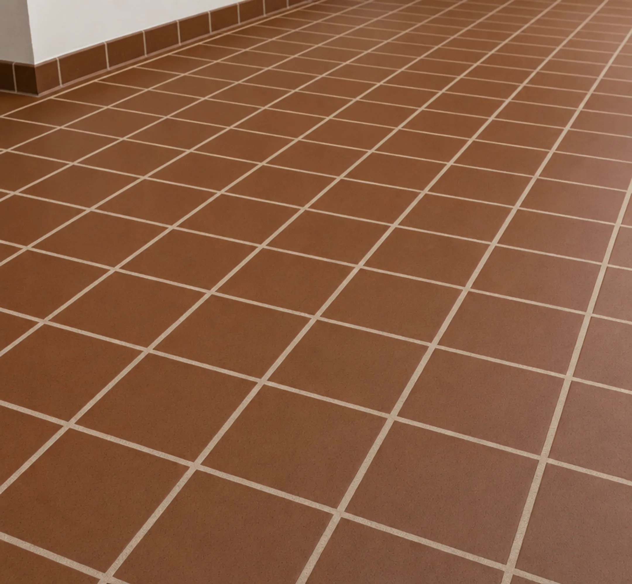 Extruded quarry tile flooring installed in industrial commercial space