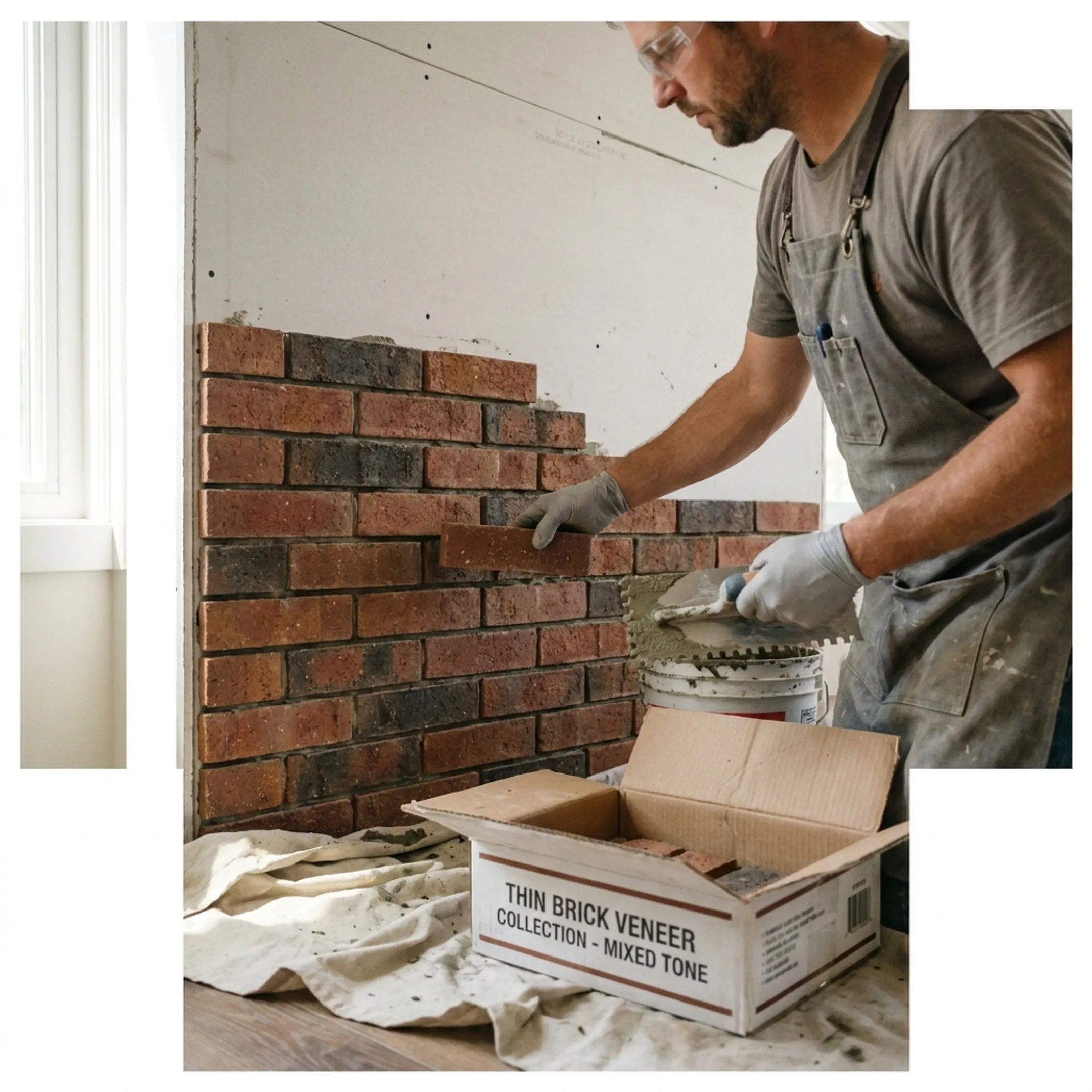 Residential thin brick wall