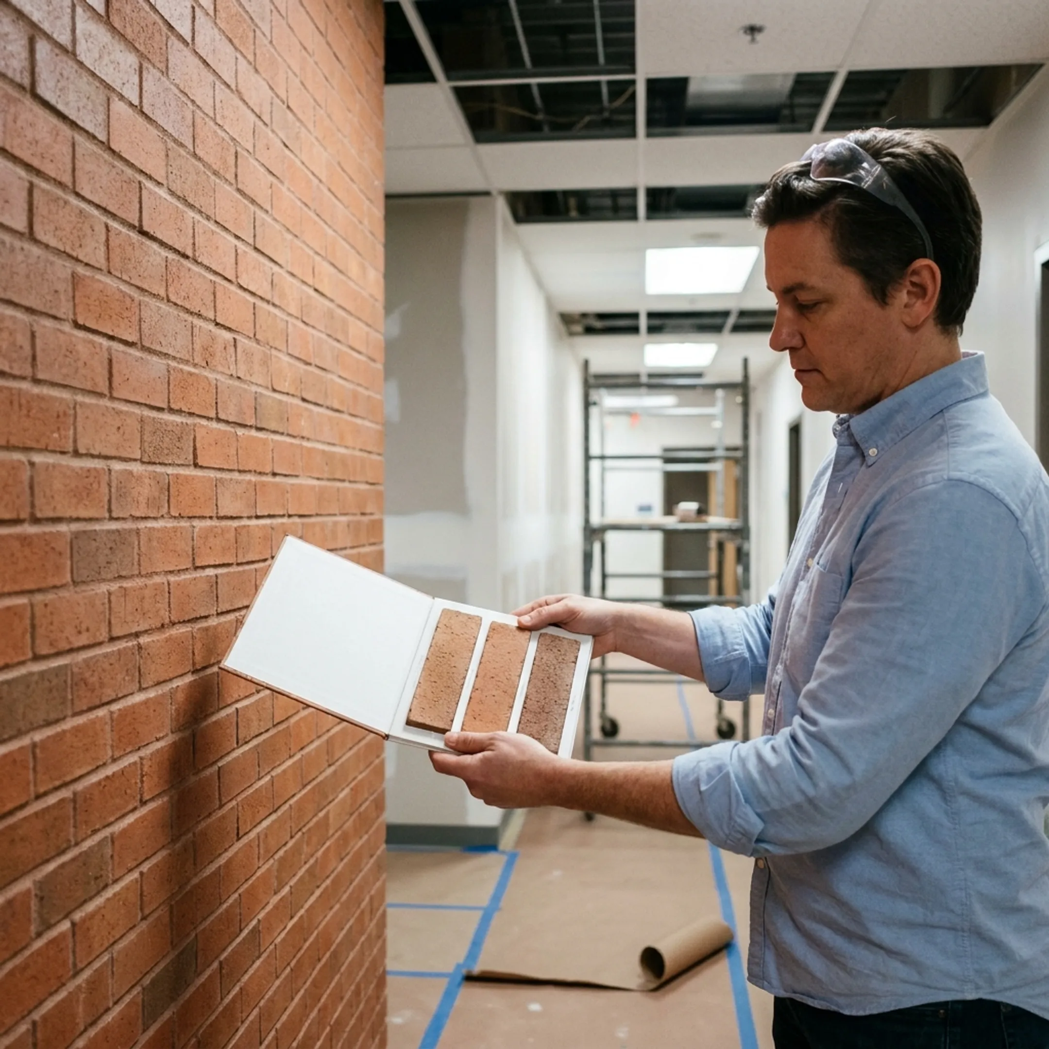 Institutional construction veneer wall