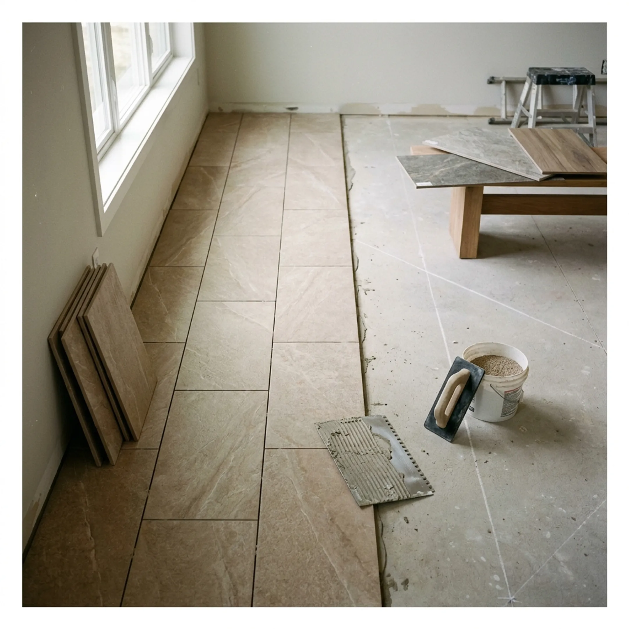 Residential ceramic flooring project