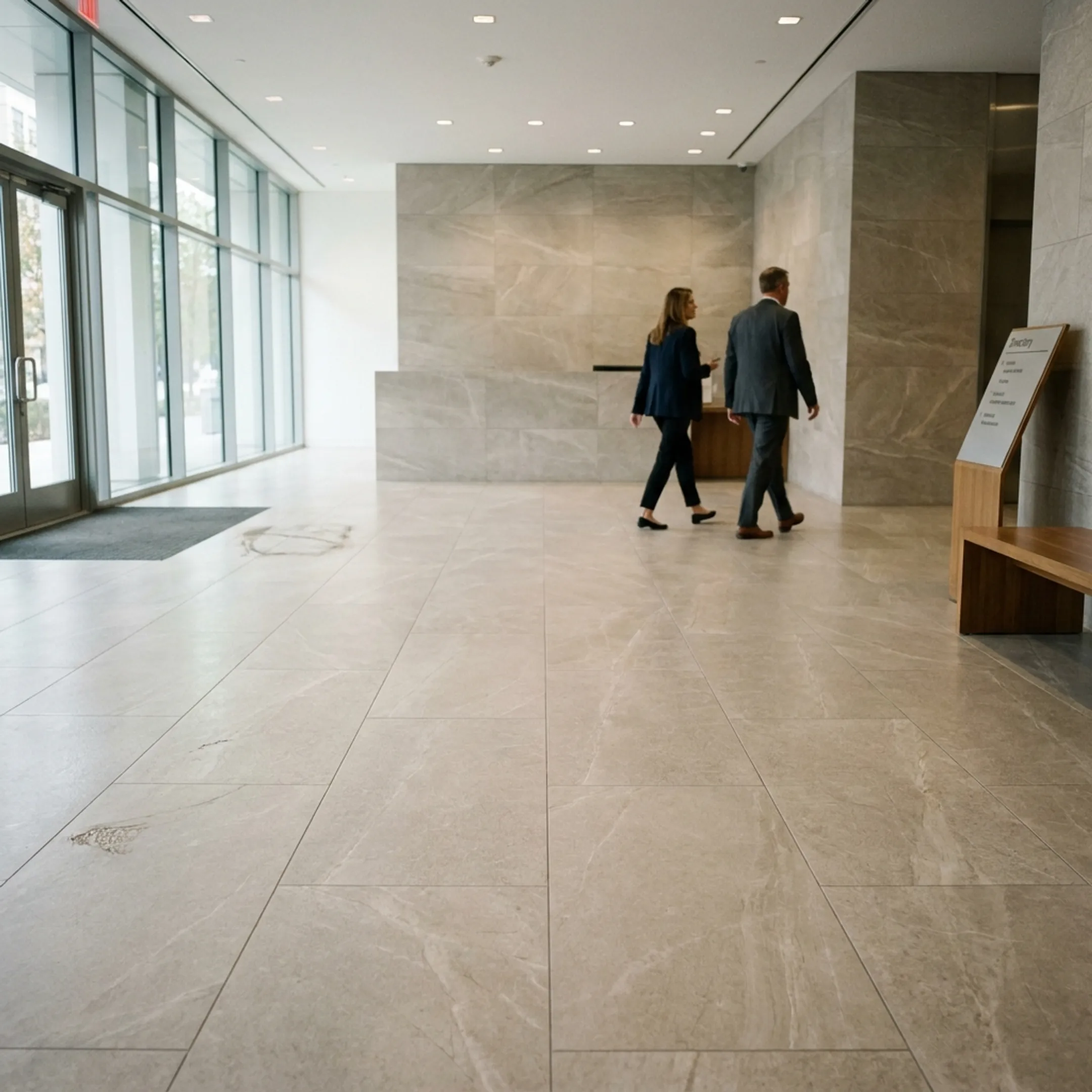 Intensive commercial facilities with porcelain tile
