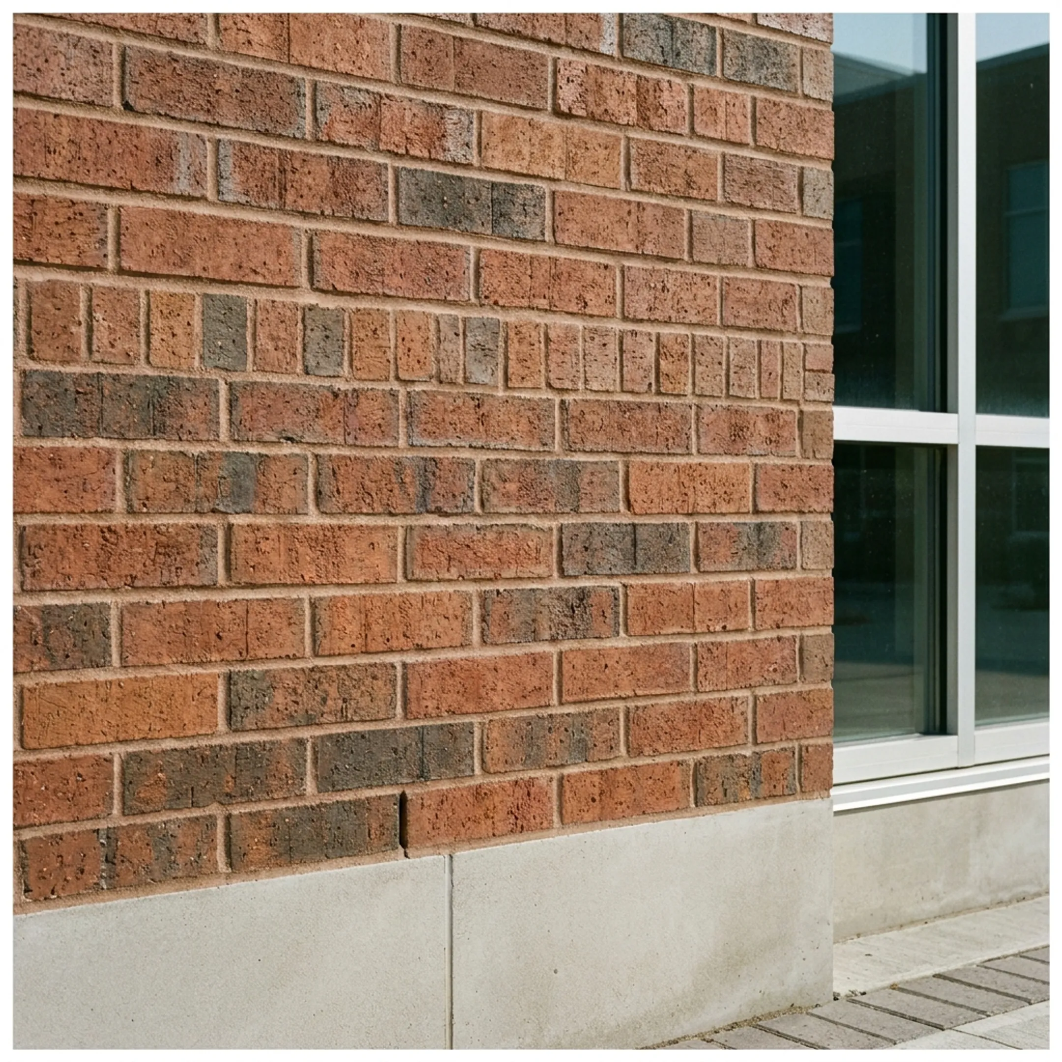 Institutional building thin brick wall