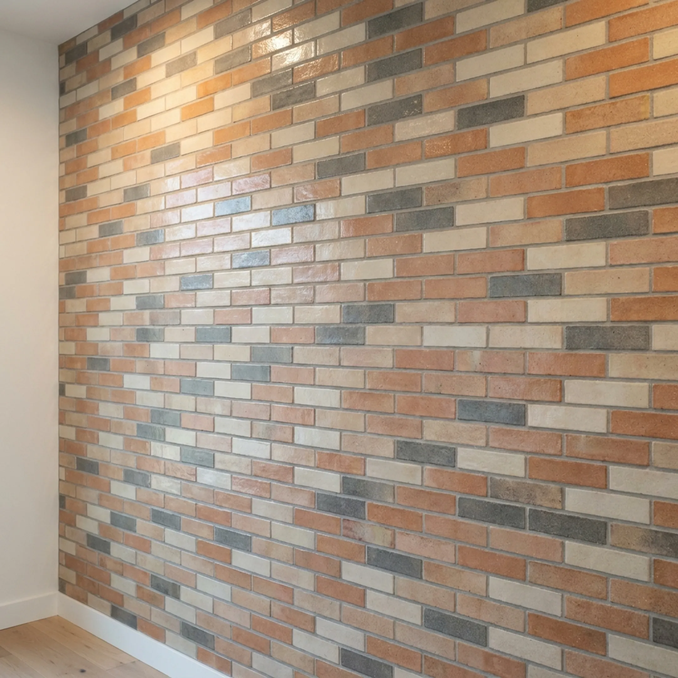 Residential thin brick wall finish