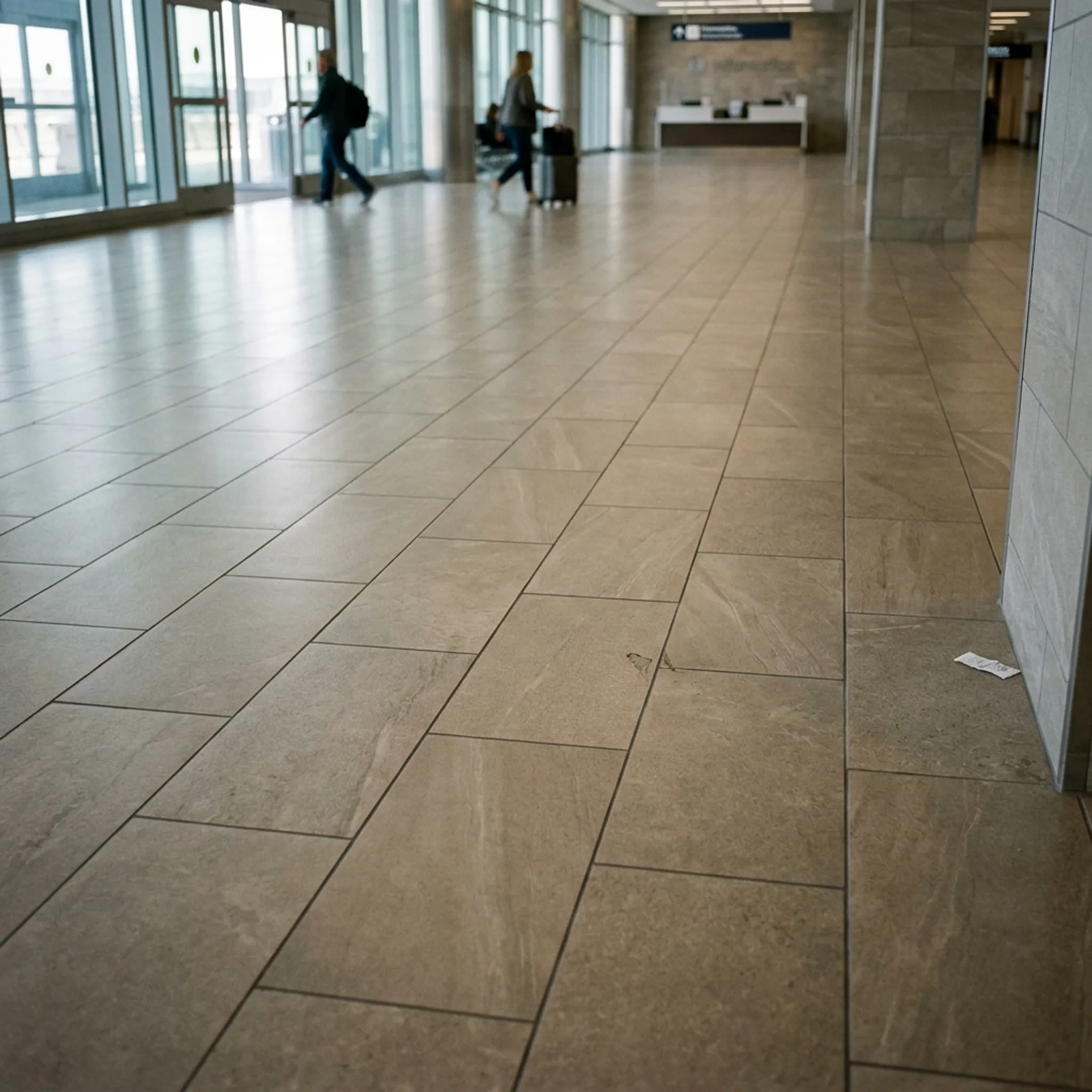 Intensive commercial facility using outdoor porcelain tile