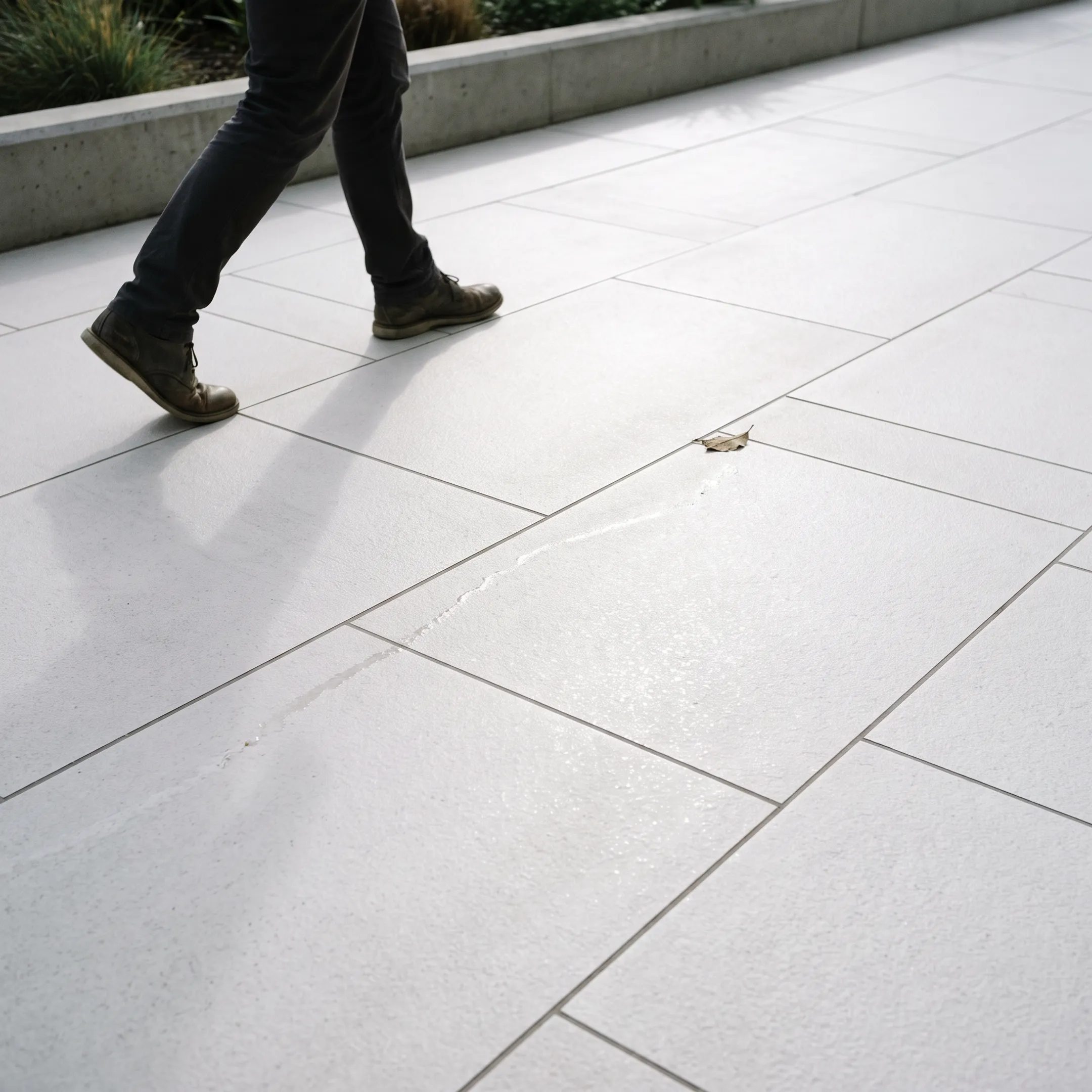 Exterior porcelain tile flooring