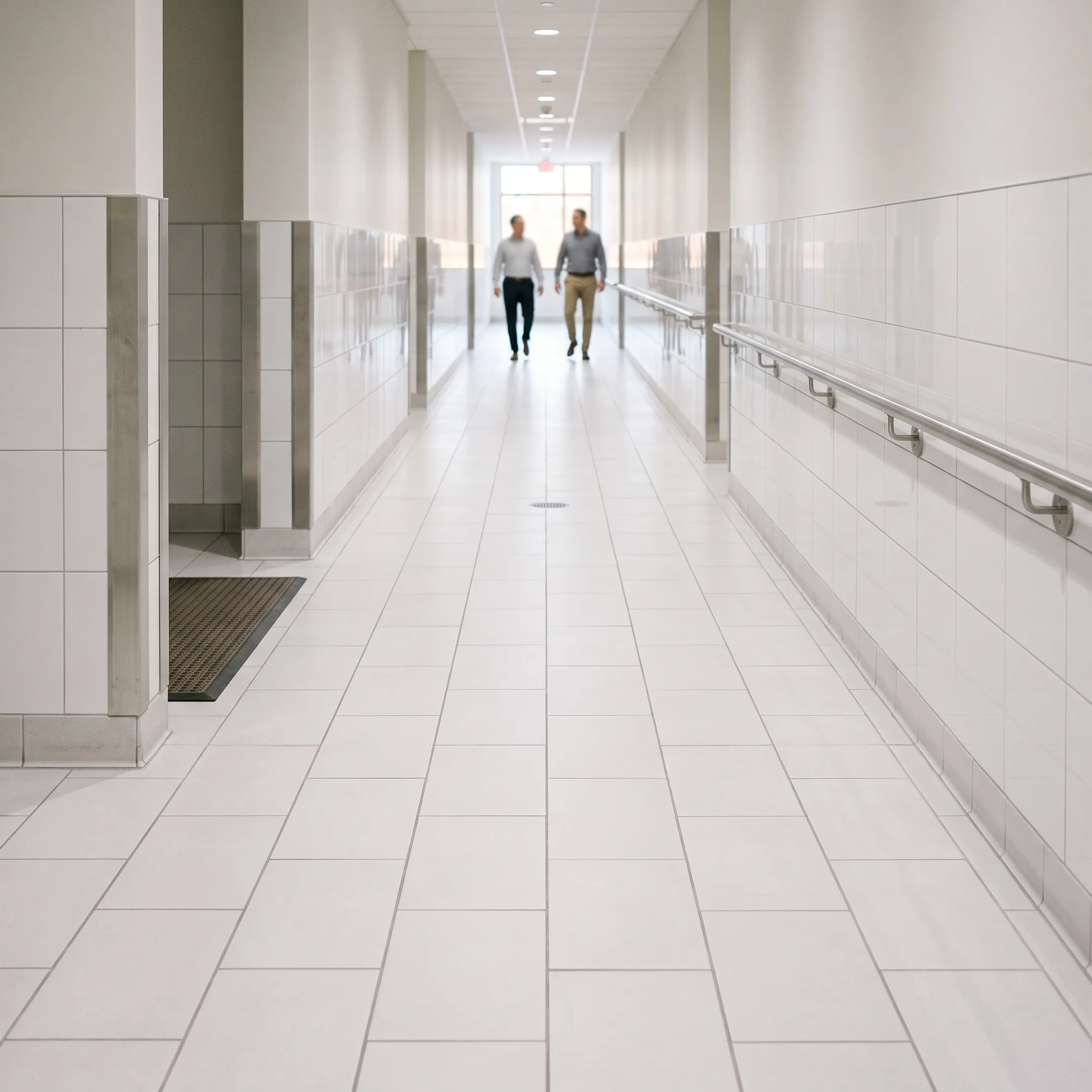 Institutional ceramic tile application