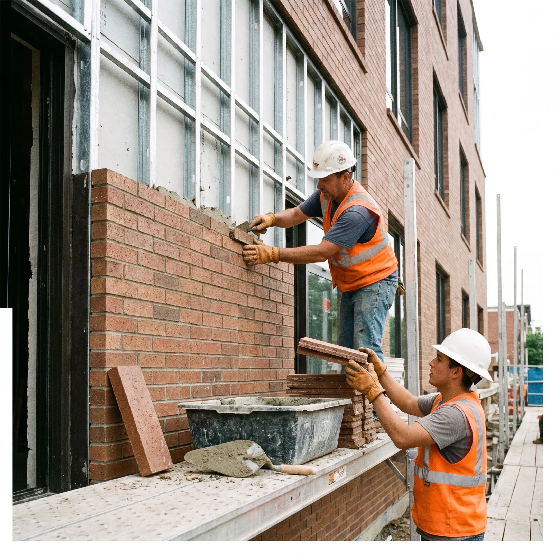 Commercial construction facade cladding