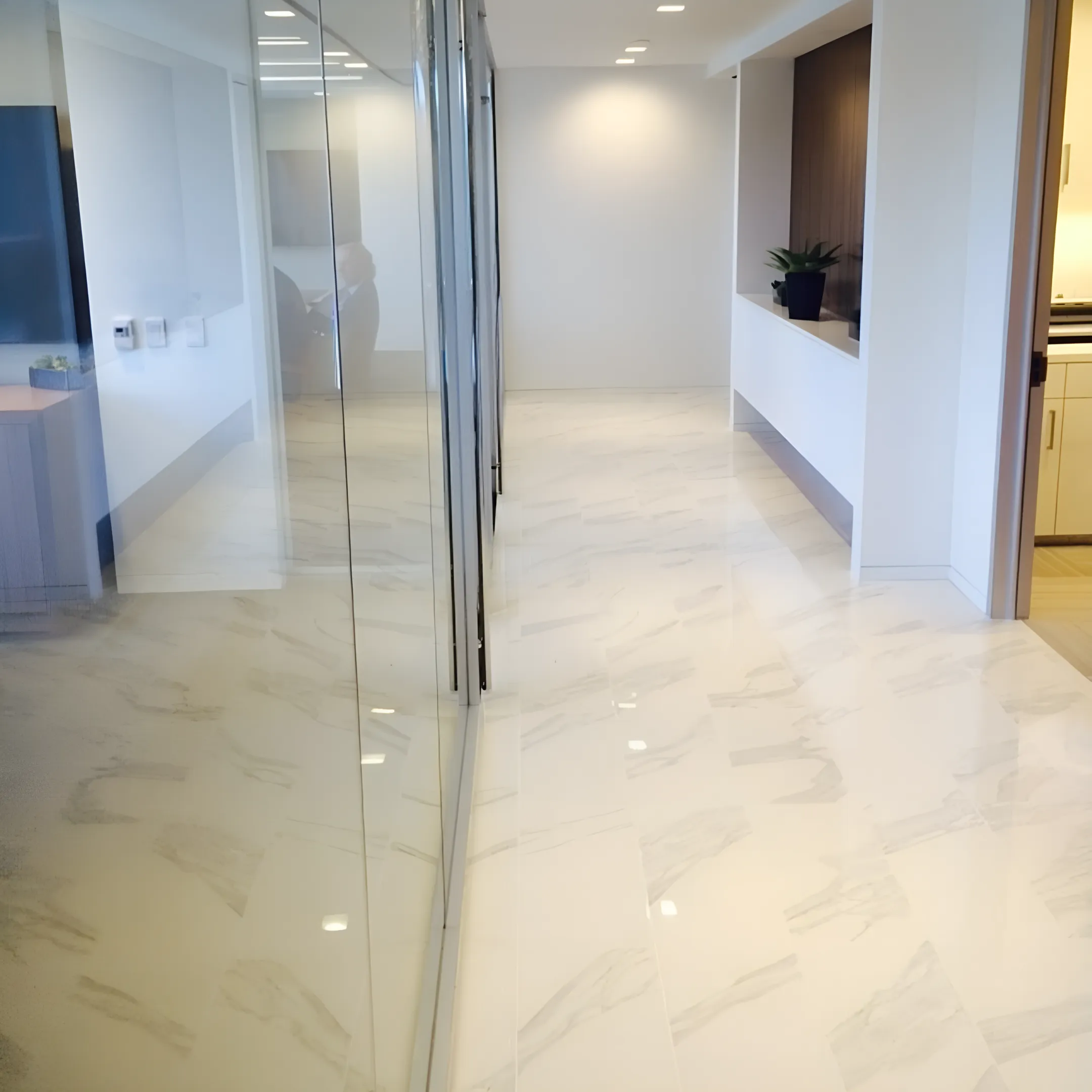 Institutional wall tile application