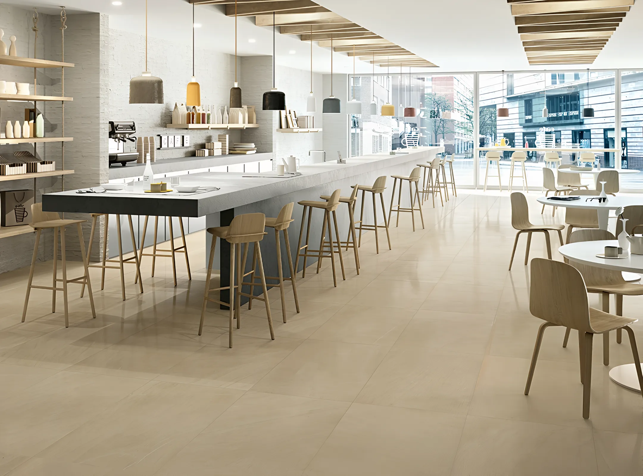 Commercial construction interior wall treatment