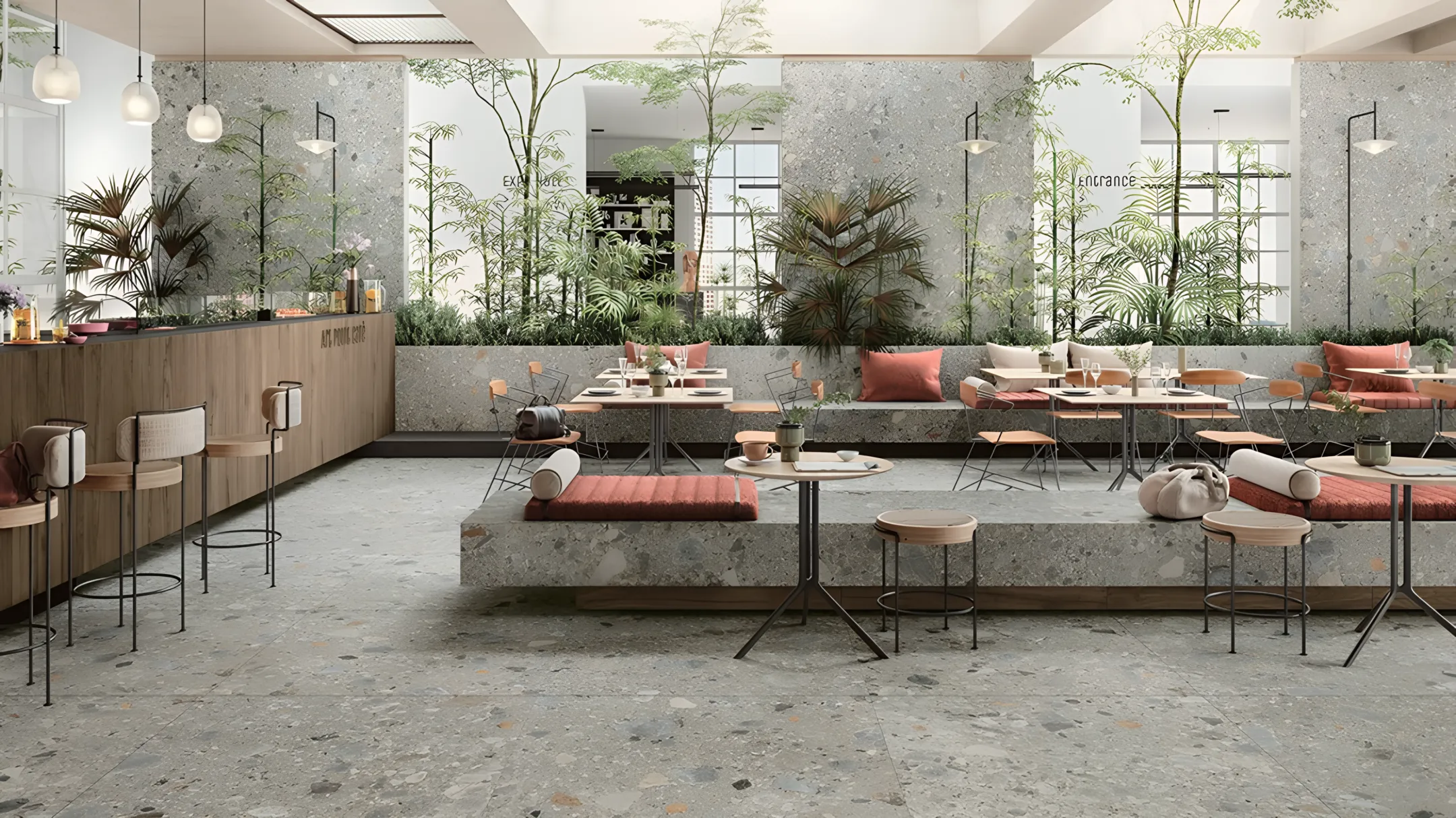 Hospitality floor tile application