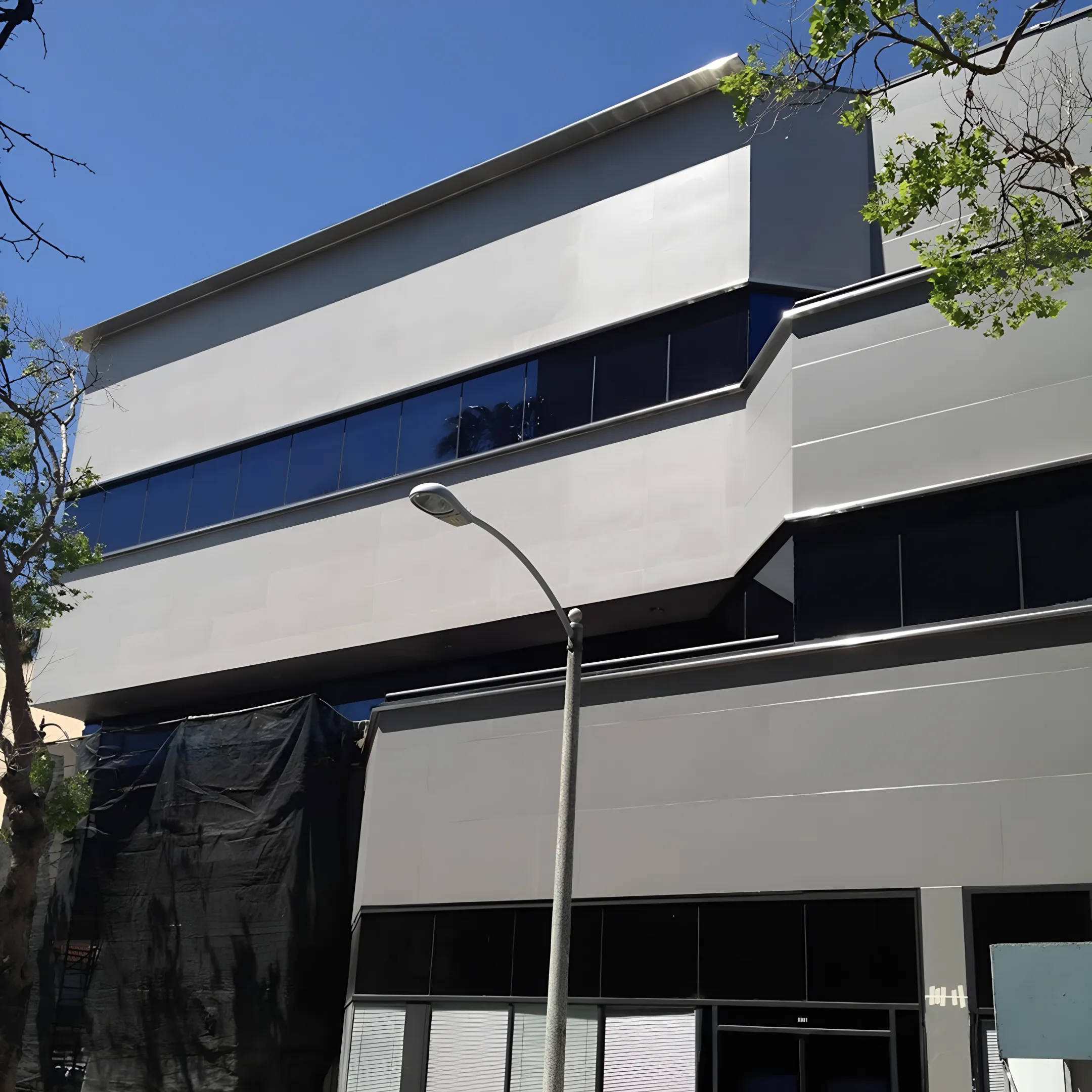 Institutional building exterior cladding
