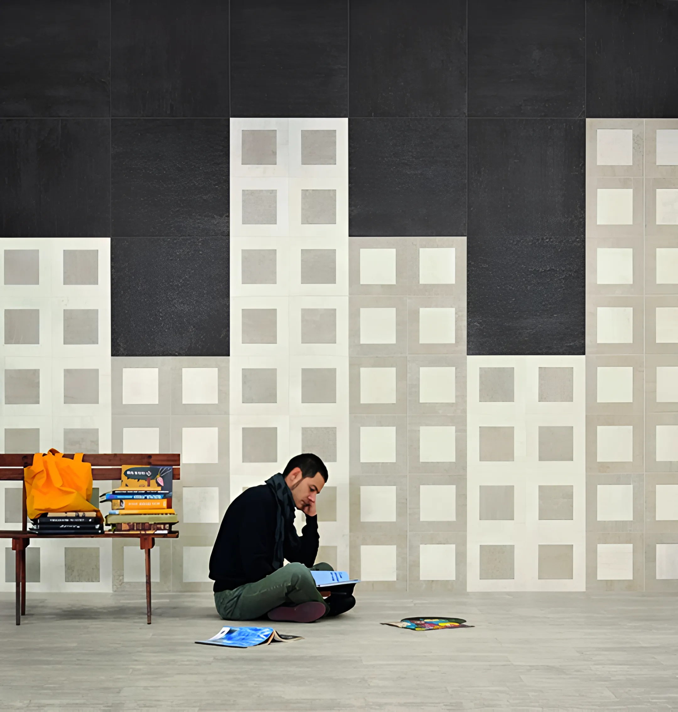Commercial ceramic tile application