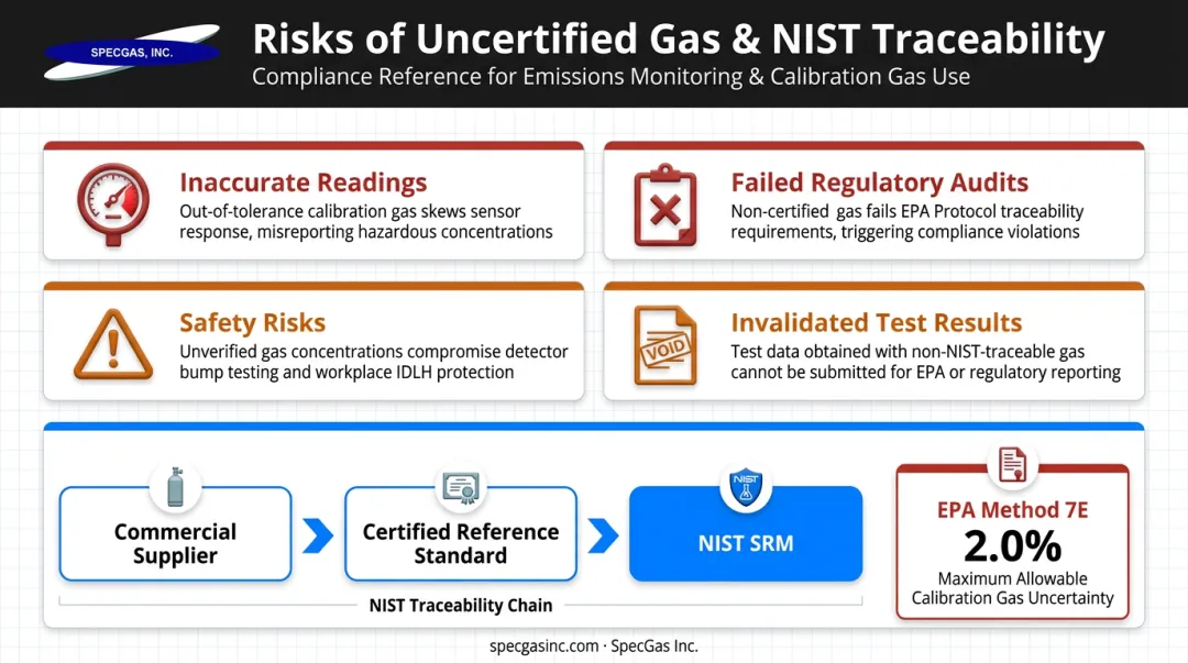 NIST traceable calibration gas compliance requirements for EPA OSHA and ISO applications
