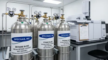 NIST-traceable certified natural gas calibration reference mixture cylinders from SpecGas