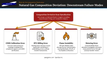 Four natural gas composition deviation failure modes CEMS billing metering combustion impacts