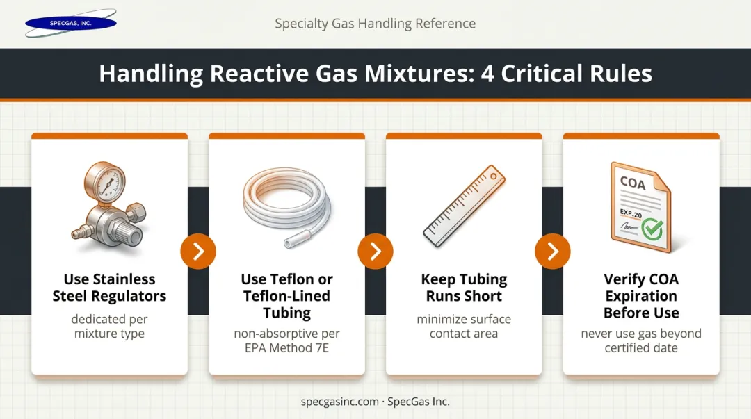 Four reactive gas cylinder handling best practices to preserve certified concentration accuracy