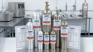 SpecGas certified binary calibration gas cylinders with NIST-traceable documentation