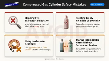 Four common compressed gas cylinder safety mistakes to avoid with prevention tips