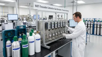 SpecGas specialty calibration gas cylinders produced using gravimetric blending process