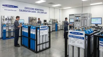 SpecGas EPA Protocol calibration gas cylinders used for emissions monitoring compliance