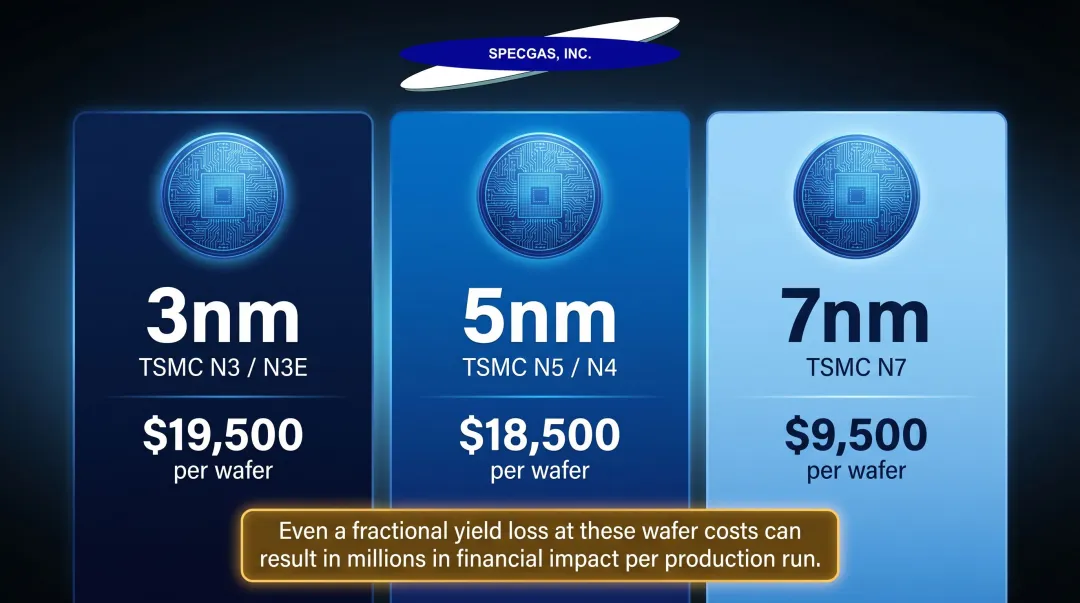 Advanced node wafer cost comparison table 3nm 5nm 7nm TSMC 2026