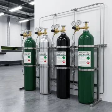 High-purity gas cylinders for CO2 laser systems