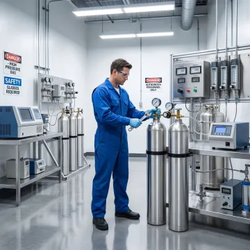 Specialty gas blending and cylinder preparation