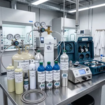 Custom specialty gas cylinders and blending setup