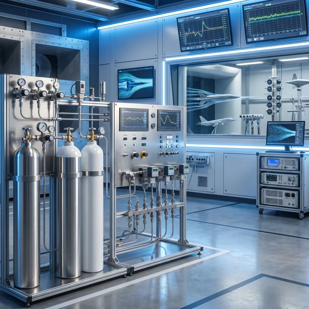 Custom gas cylinders for aerodynamic testing