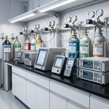 Calibration gas cylinders for air quality monitoring