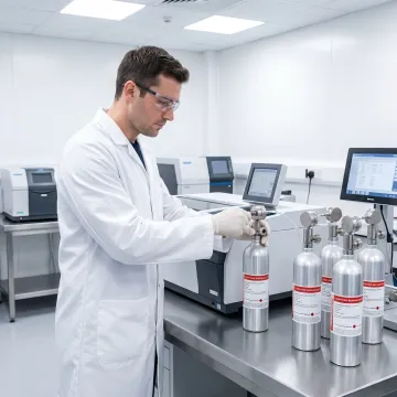 Aerospace lab using certified reference gas mixture