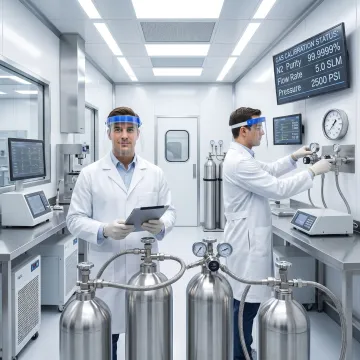 Certified reference gas cylinders for aerospace quality control