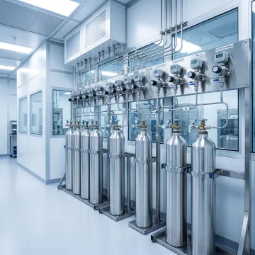 Ultra-high purity gas cylinders for semiconductor fabrication