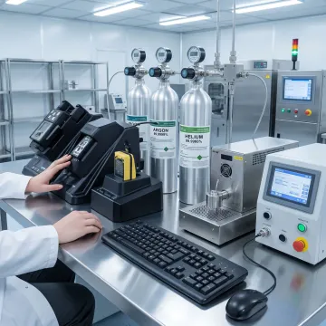 Certified calibration gas cylinders for semiconductor equipment