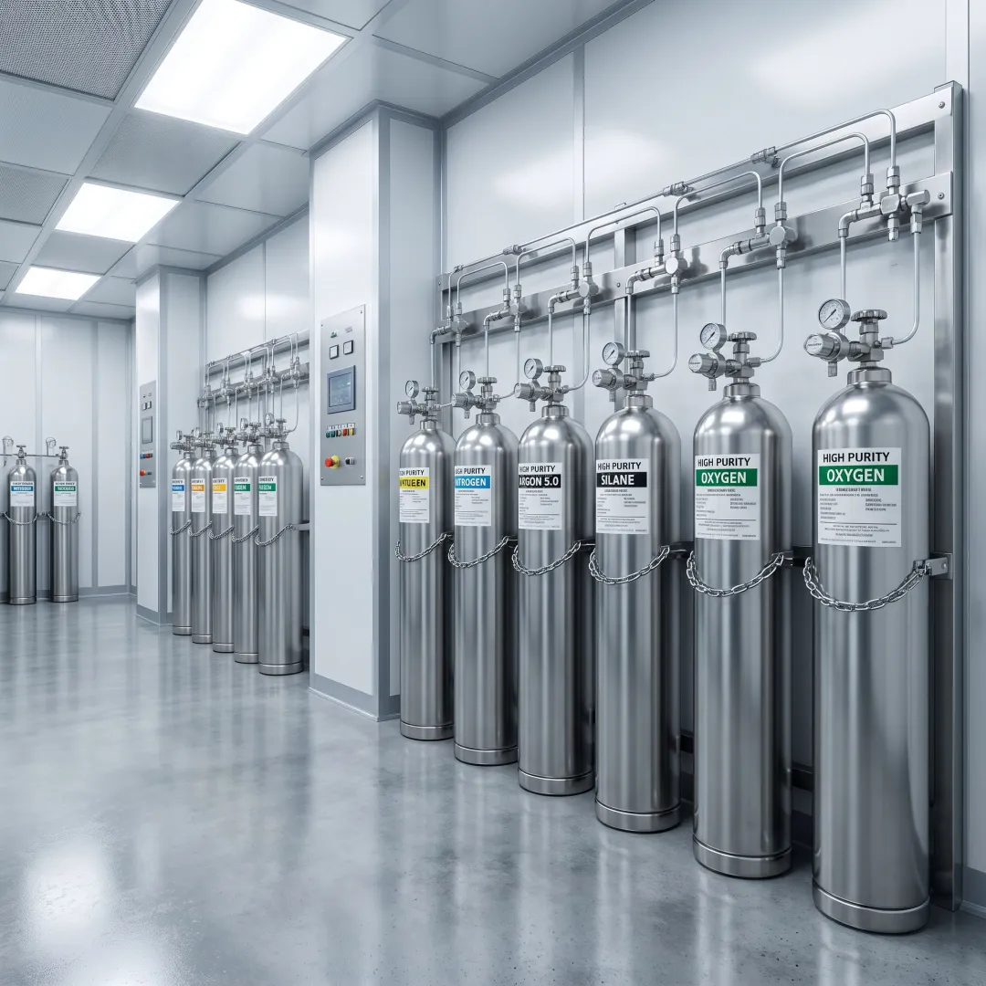 Specialty gas cylinders for semiconductor manufacturing