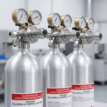 Calibration gas cylinders for emissions monitoring