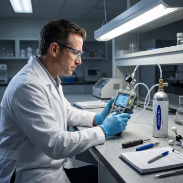 Gas detector calibration with certified gas cylinder