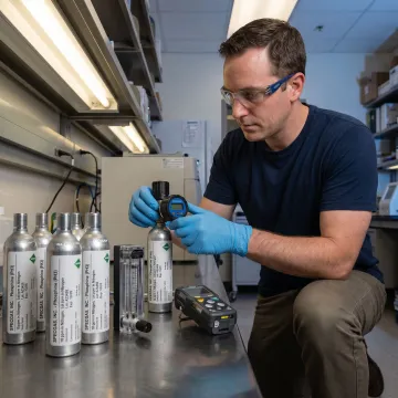 Calibration gas production and detector testing process