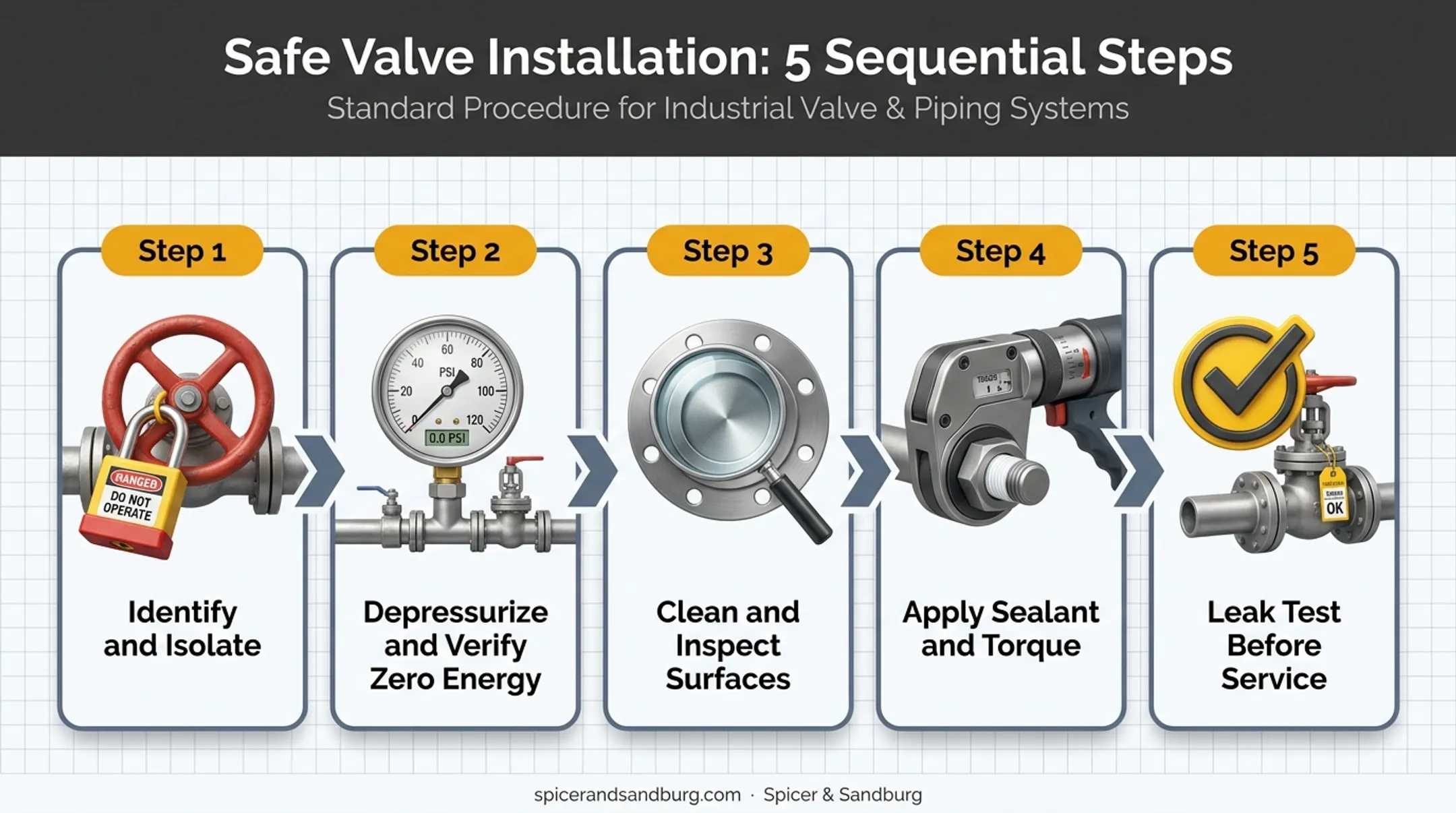 5-step safe installation and commissioning process for gauge root valves