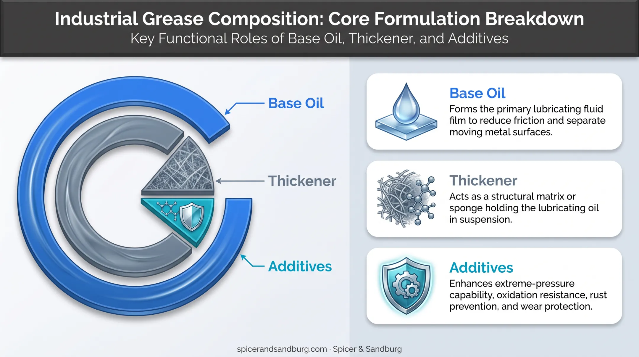 Three core components of industrial grease composition diagram