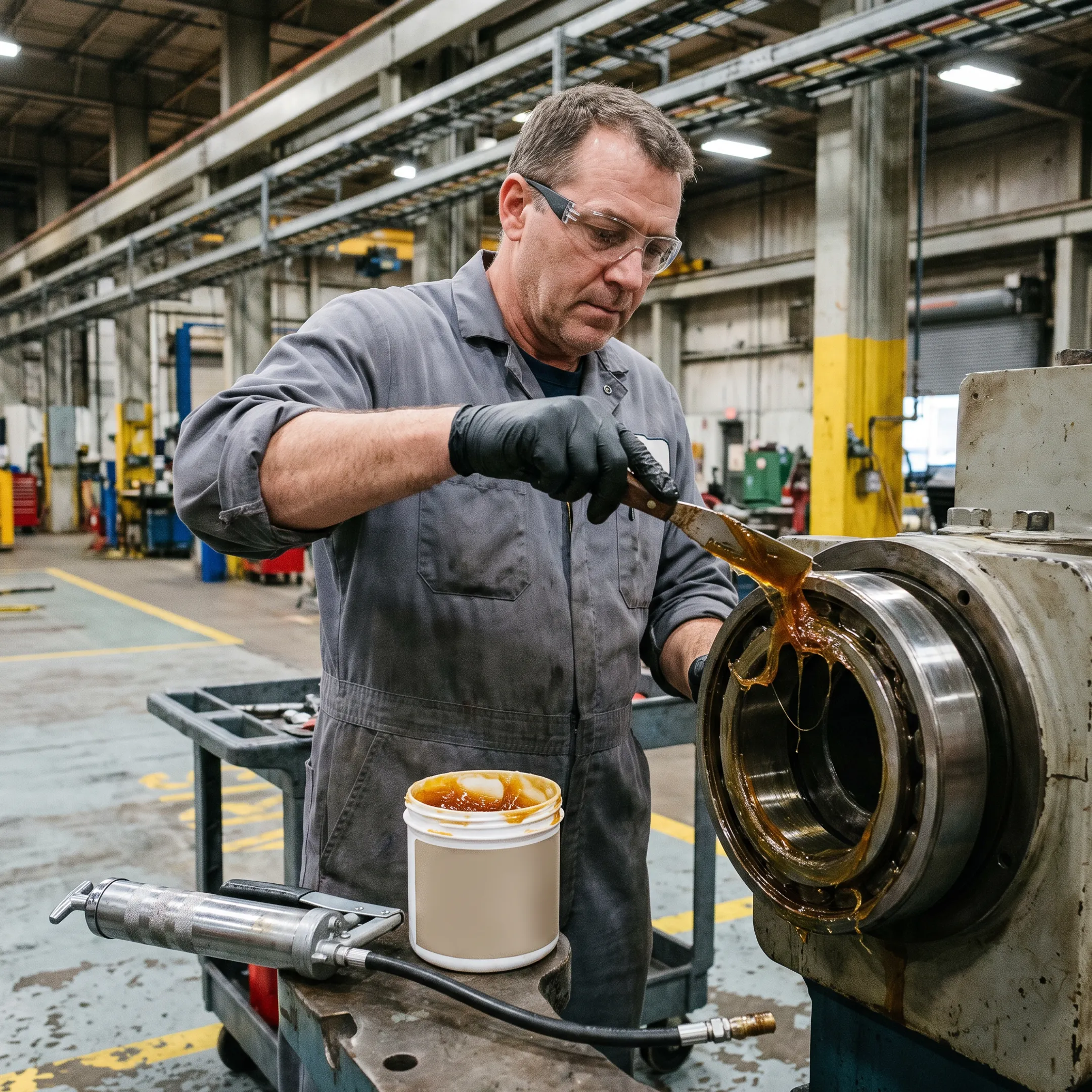 Heavy Equipment and Machinery Maintenance lubricant application