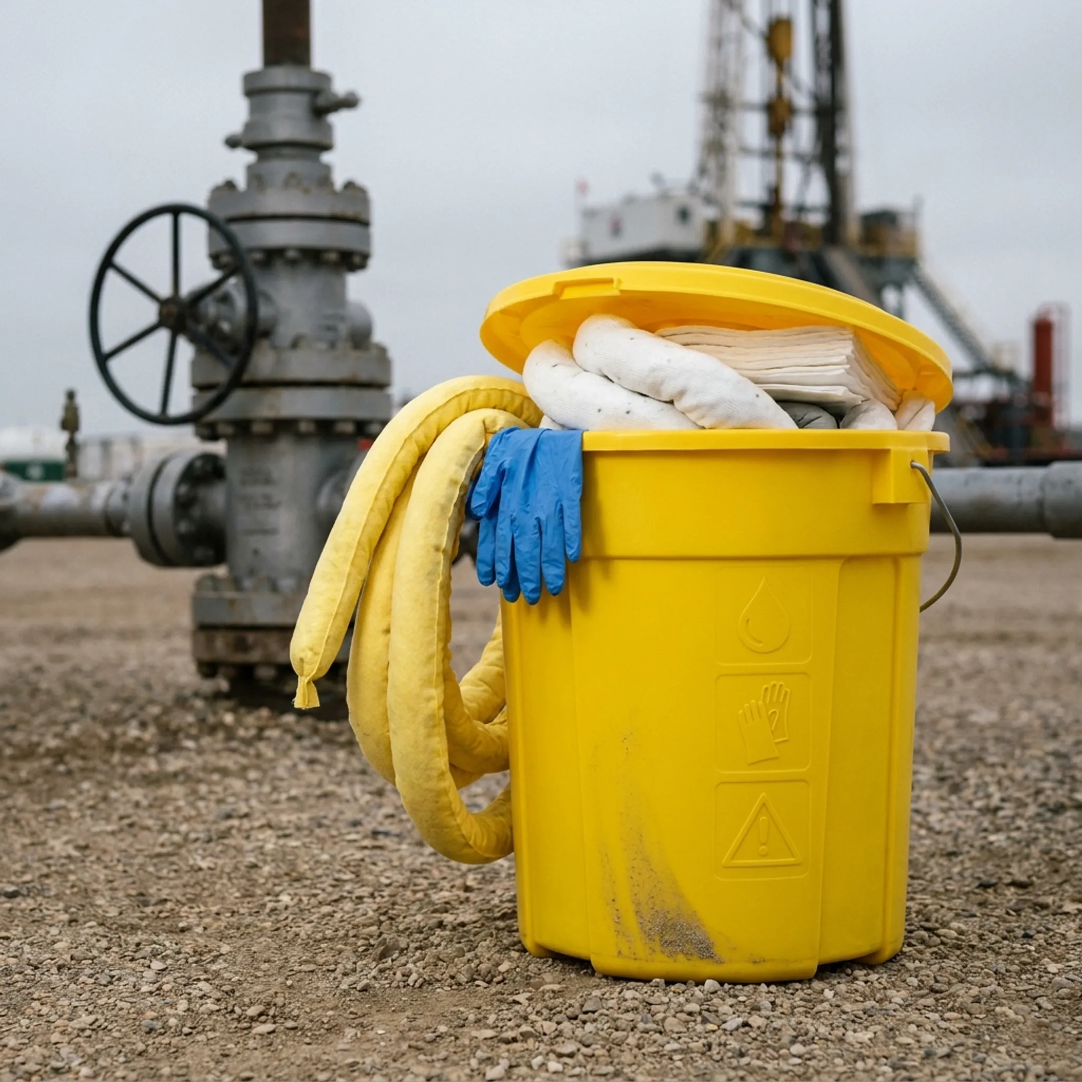 Oil and gas spill kit use