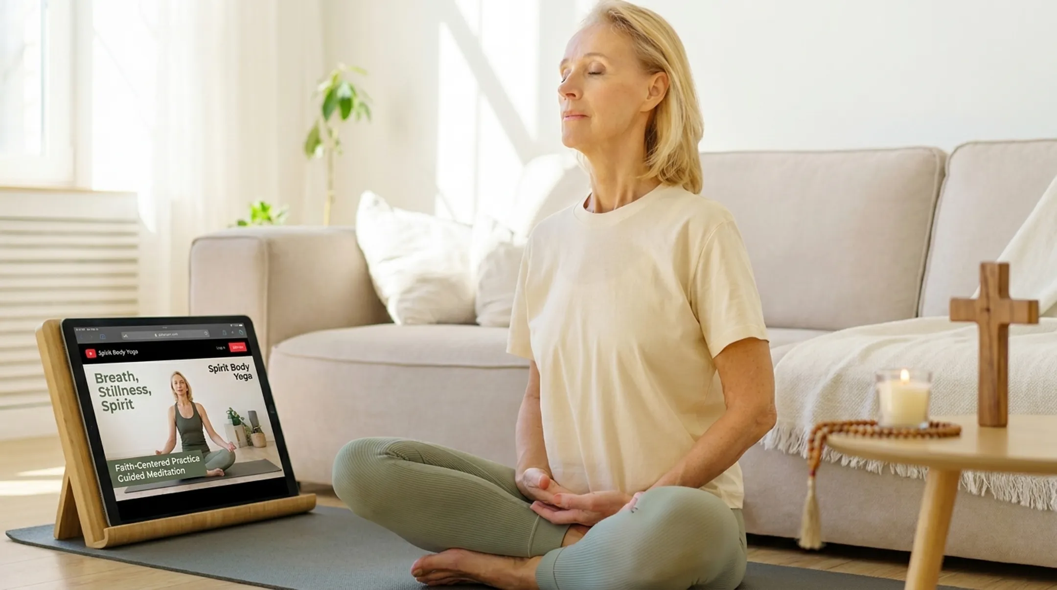 Spirit Body Yoga online class blending breathwork prayer and meditation
