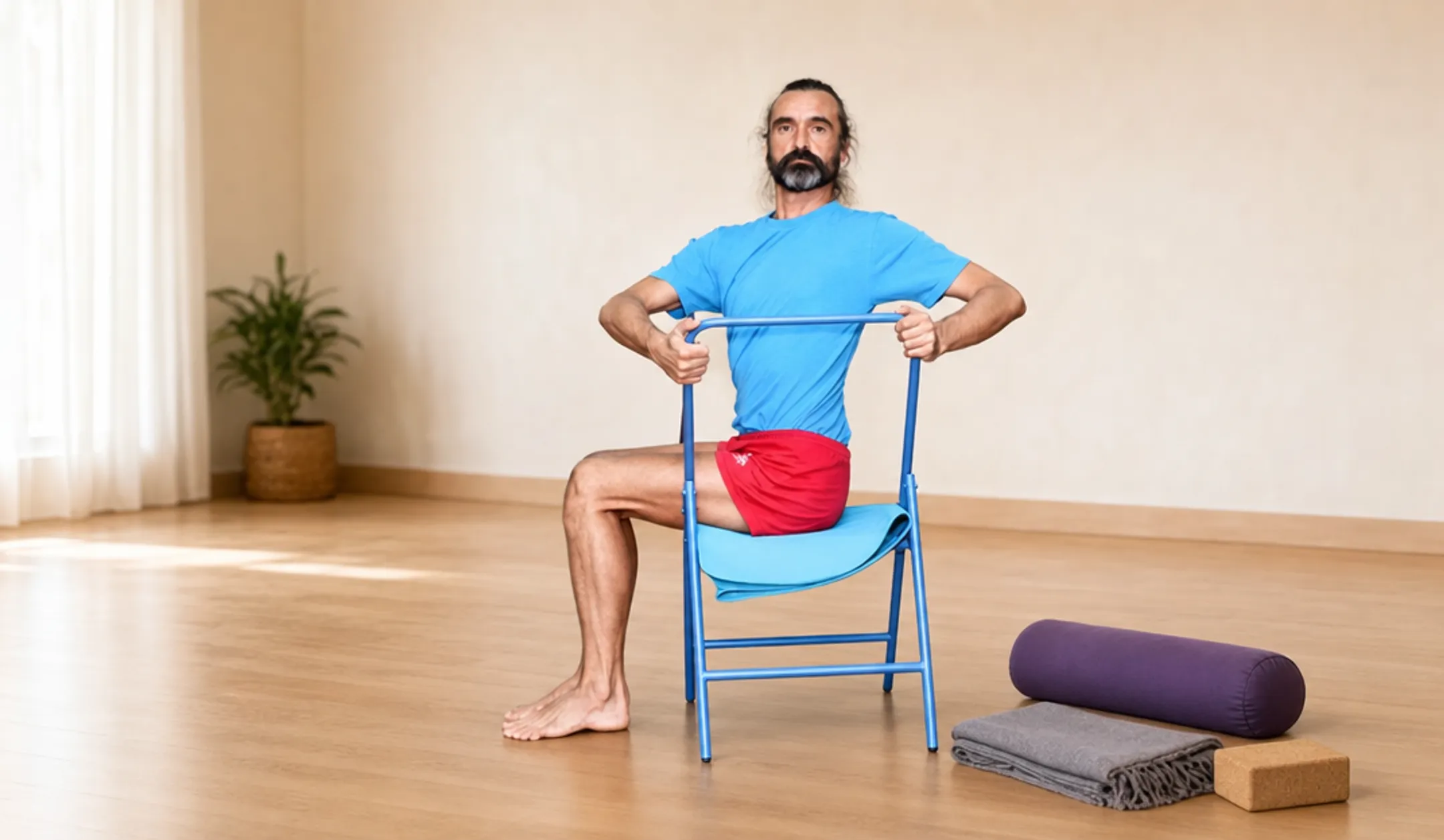 Beginner-friendly yoga styles chair yoga and restorative yoga session