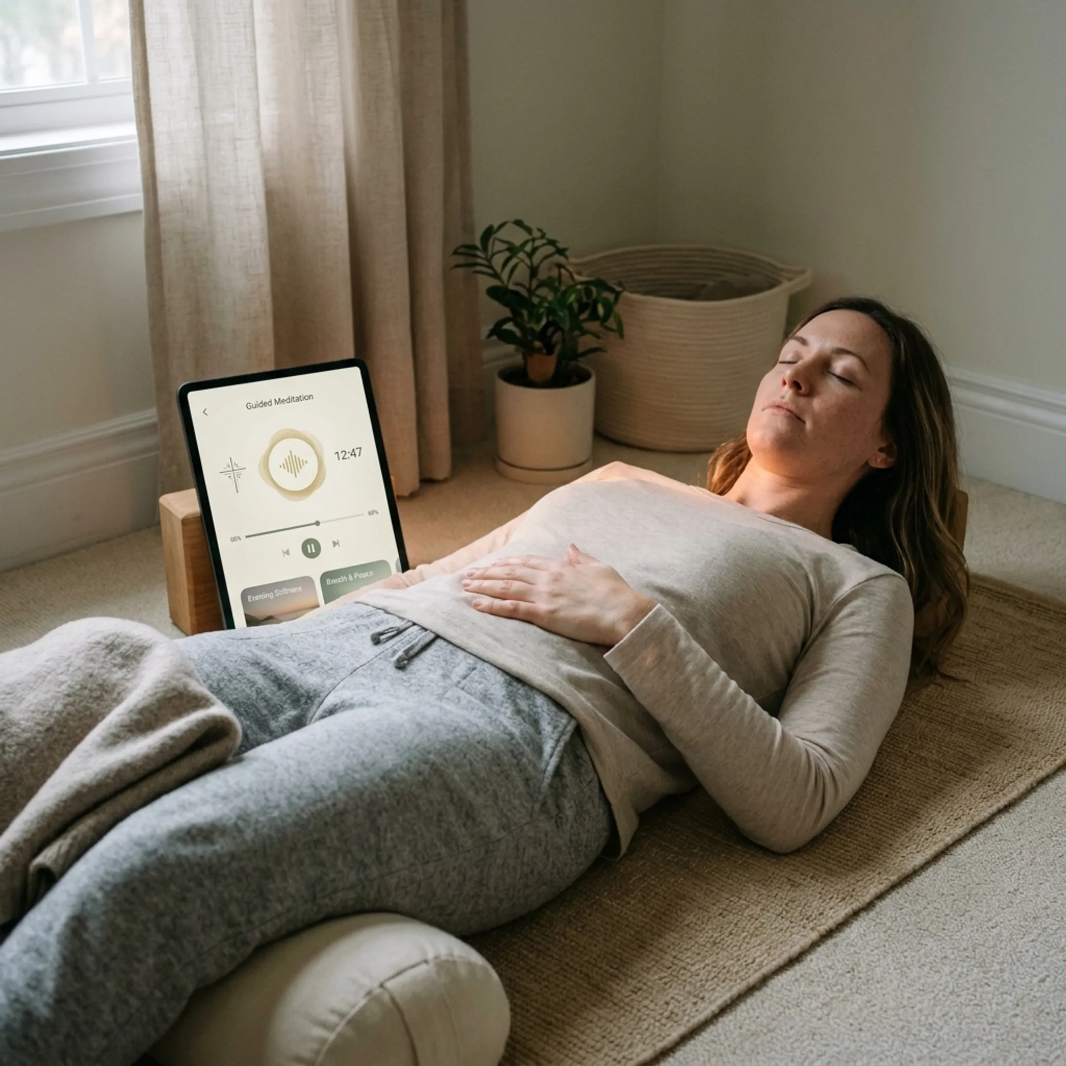 Guided Christian Yoga Nidra practice at home