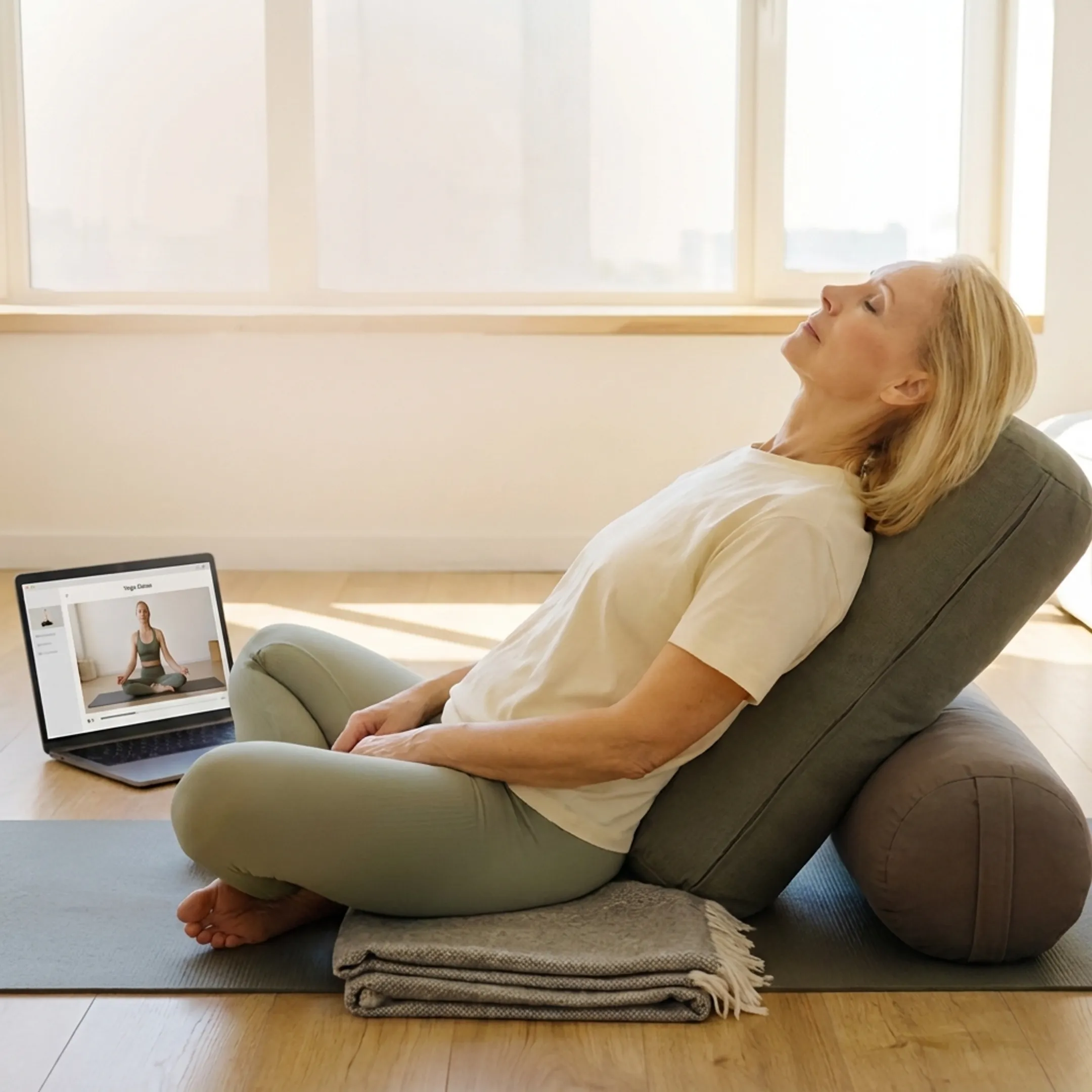 Online restorative yoga practice at home