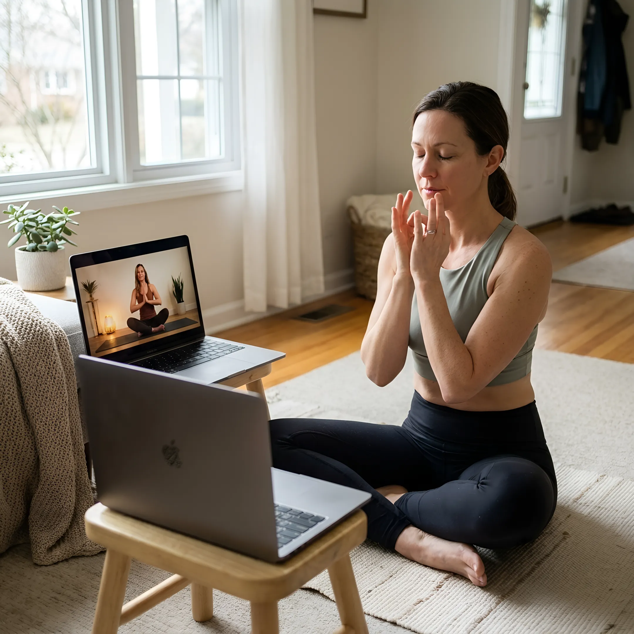 Online faith-based yoga class