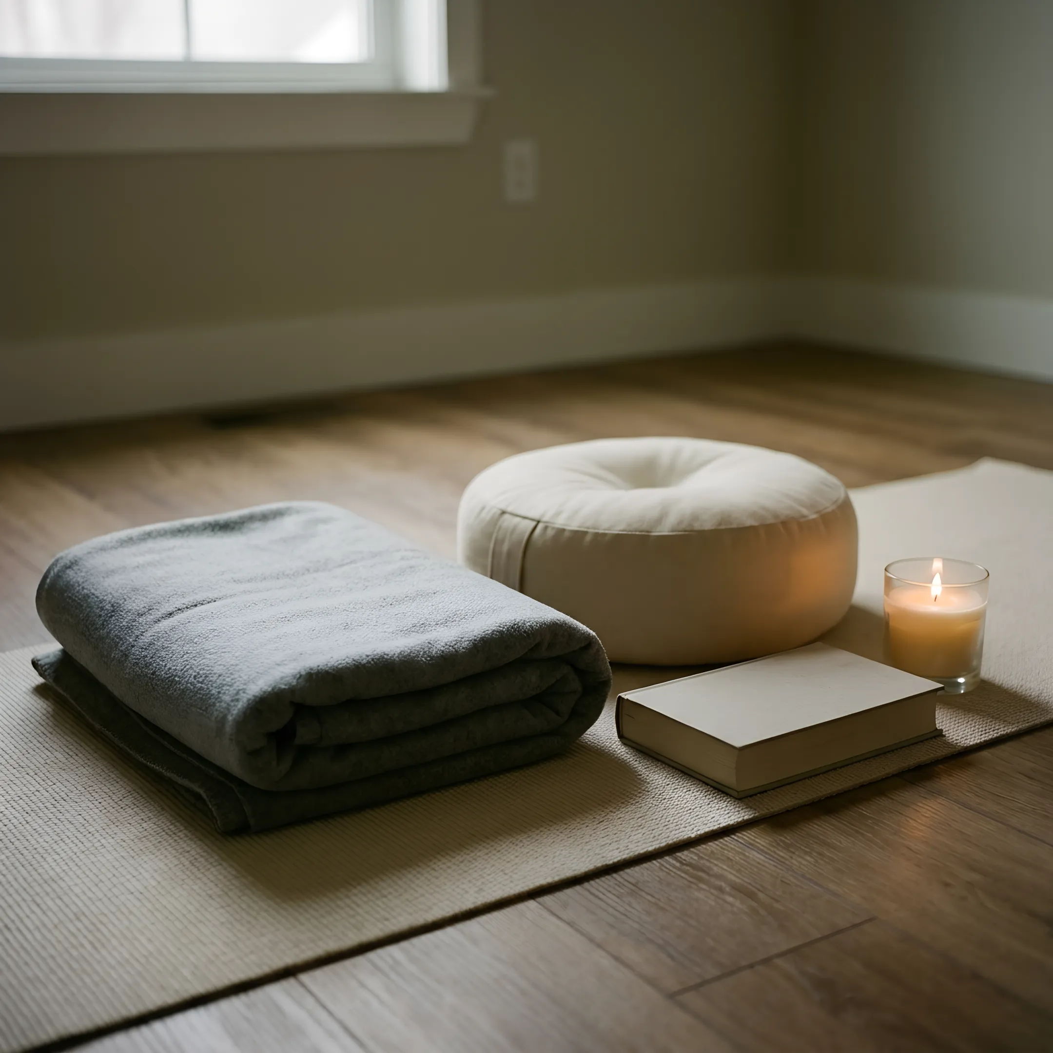 Christian meditation with blanket and Bible