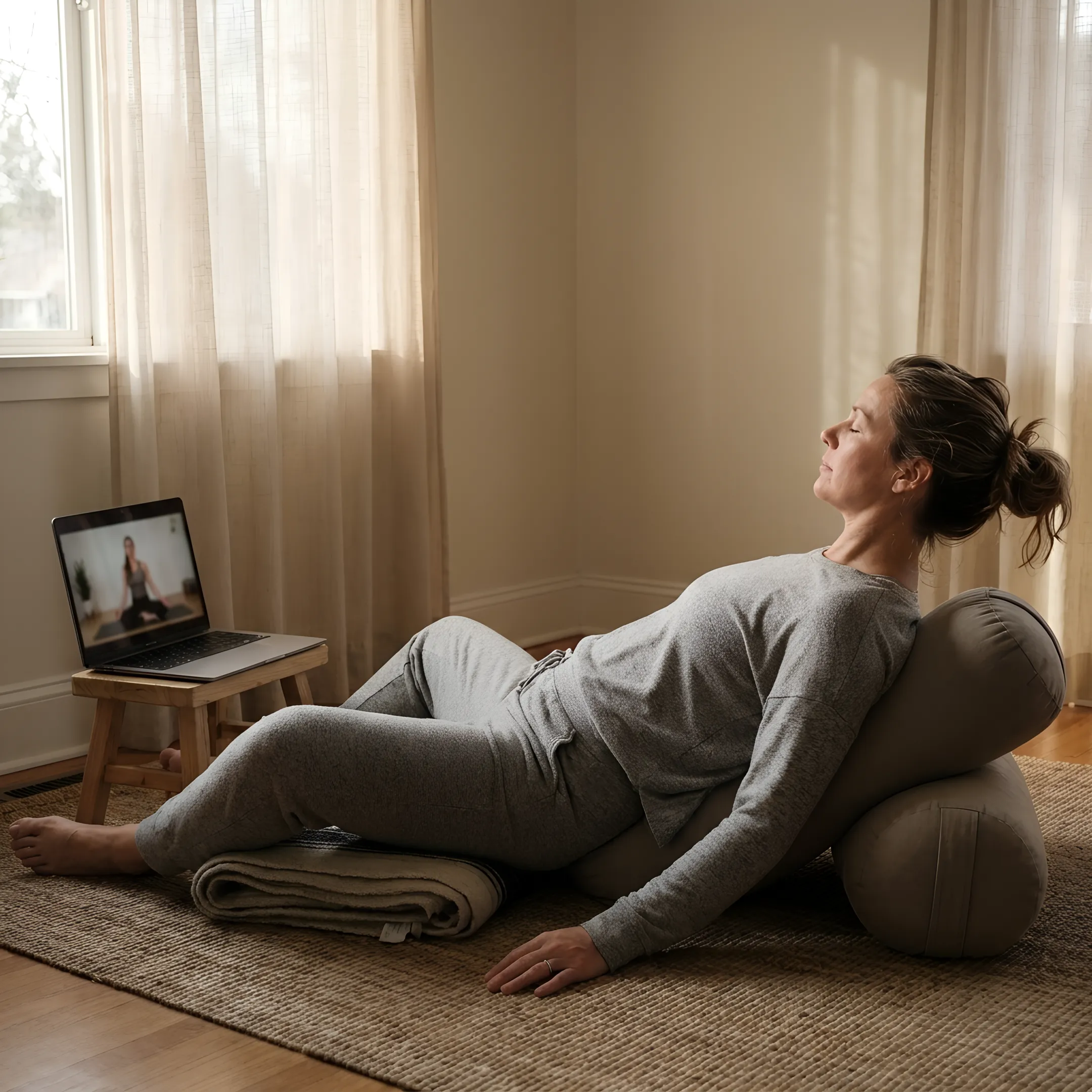 Online restorative yoga practice at home
